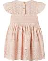 Lil Atelier Vestito Maniche Corte con Volant - Peach Blush - Cotone Vestiti_