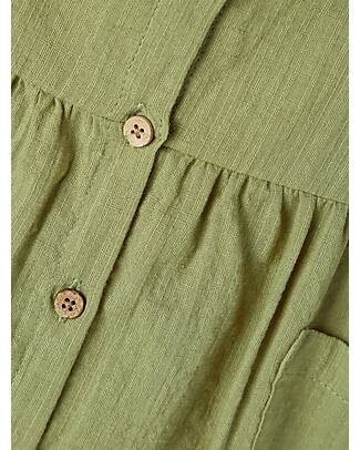Lil Atelier Vestito Salopette - Verde Salvia - 100% Cotone Organico Vestiti_