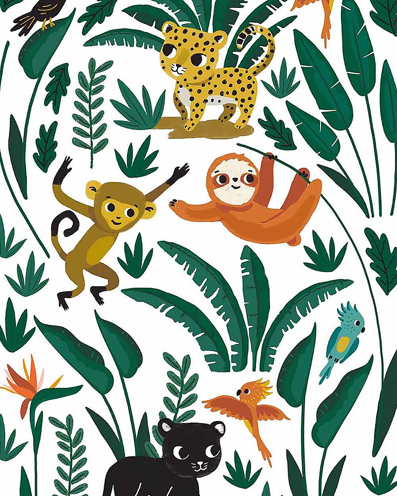 Stickers adesivi in vinile animali giungla multicolore Jungle