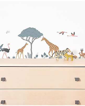 Lilipinso Adesivi da Parete in Vinile - Animali della Savana Decorazioni