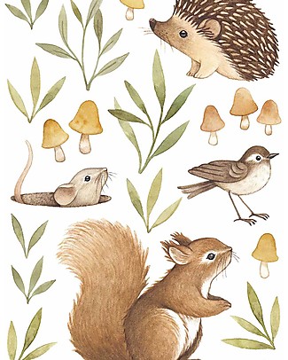 Lilipinso Adesivi da Parete in Vinile - Piccoli Animali della Foresta Decorazioni da Parete
