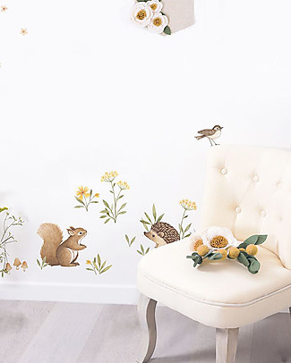 Lilipinso Adesivi da Parete in Vinile - Piccoli Animali della Foresta Decorazioni da Parete