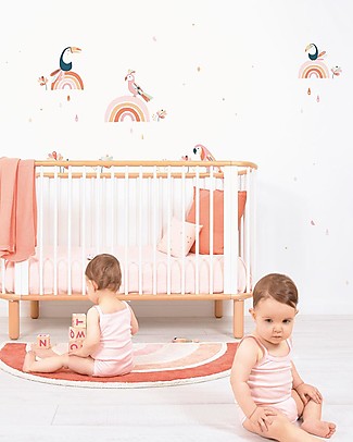 Lilipinso Adesivi da Parete in Vinile - Uccelli e Arcobaleni Rosa Decorazioni