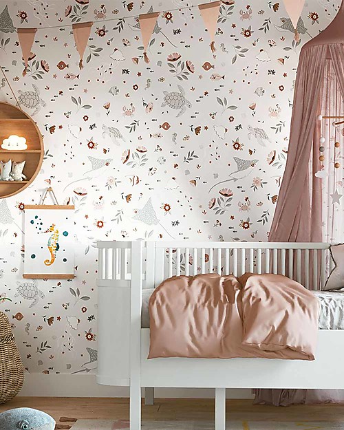 Lilipinso Carta da Parati in Tessuto non Tessuto - 50 x 1000 cm - Animali Acquatici Adesivi da Parete