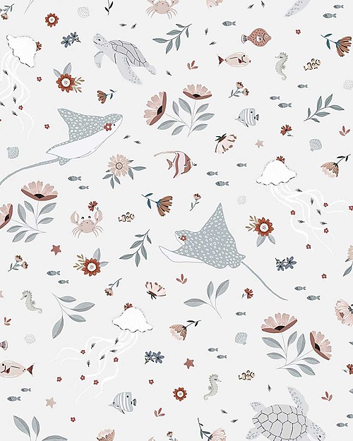 Lilipinso Carta da Parati in Tessuto non Tessuto - 50 x 1000 cm - Animali Acquatici Adesivi da Parete