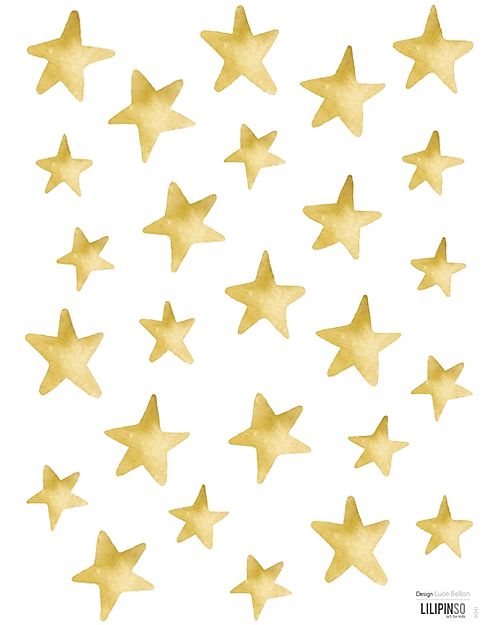 Lilipinso Decalcomania da parete (18x24 cm) - Stelle d'oro Adesivi da Parete