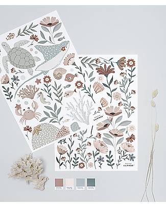 Lilipinso Decalcomania da parete A3 ( 29,7x42 cm) - Fiori d'oceano Decorazioni da Parete