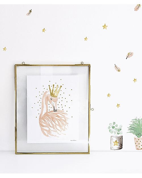 Lilipinso Poster (30x40 cm) - Fenicottero e stelle Decorazioni da Parete