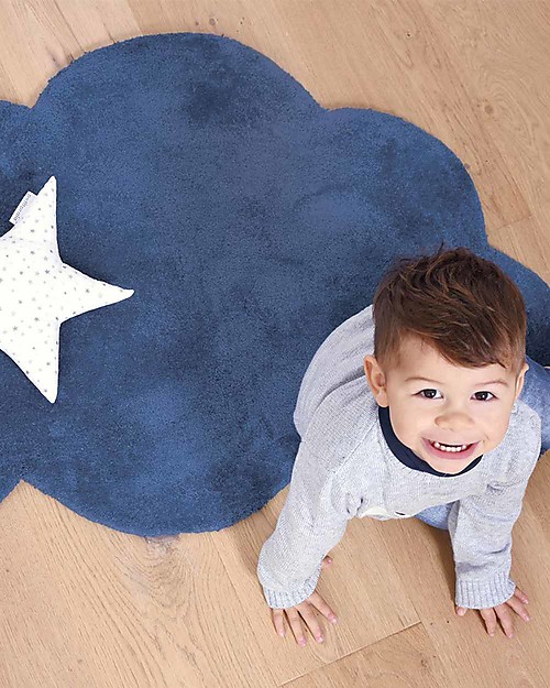 Lilipinso Tappeto in Cotone - 67 x 100 cm - Nuvola Blu Tappeti Arredo