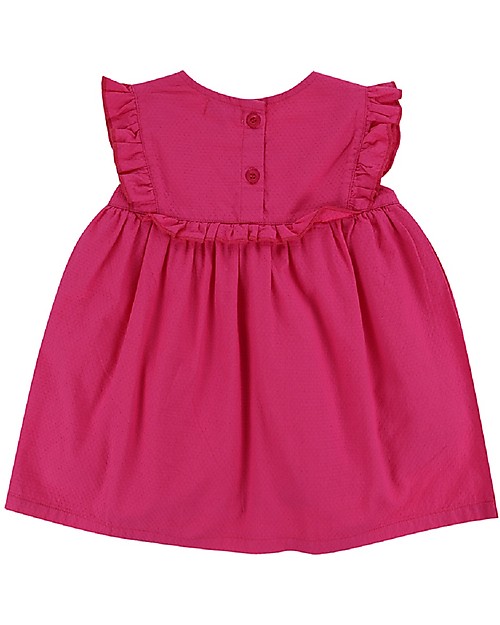 Lilly+Sid Abito Baby Maniche Corte con Volant e Applique - Rosa - 100% cotone bio Vestiti_