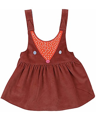 Lilly+Sid Abito Bimba Reversibile - Volpe/Righe - 100% Cotone Vestiti