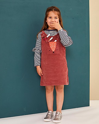 Lilly+Sid Abito Bimba Reversibile - Volpe/Righe - 100% Cotone Vestiti