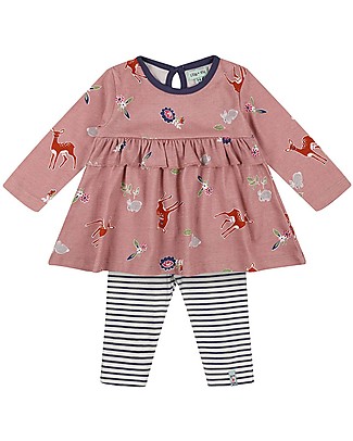 Lilly+Sid Abito e Leggings - Cervi/Righe - 100% Cotone bio Vestiti