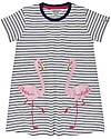 Lilly+Sid Abito Maniche Corte con Taschini - Fenicottero/Righe - 100% cotone bio Vestiti_