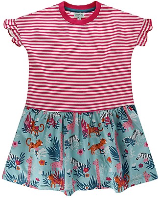 Lilly+Sid Abito Maniche Corte Safari/Righe - 100% cotone bio Vestiti