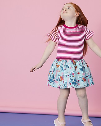 Lilly+Sid Abito Maniche Corte Safari/Righe - 100% cotone bio Vestiti