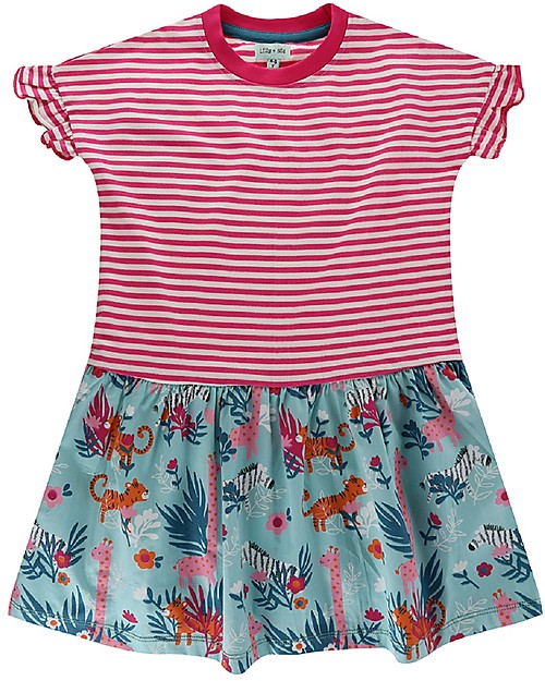 Lilly+Sid Abito Maniche Corte Safari/Righe - 100% cotone bio Vestiti_