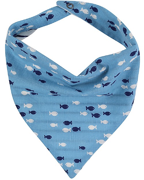 Lilly+Sid Completo Baby 3 Pezzi T-shirt+Pantaloncini+Bavaglino - Pesciolini - 100% cotone bio Pantaloni Corti