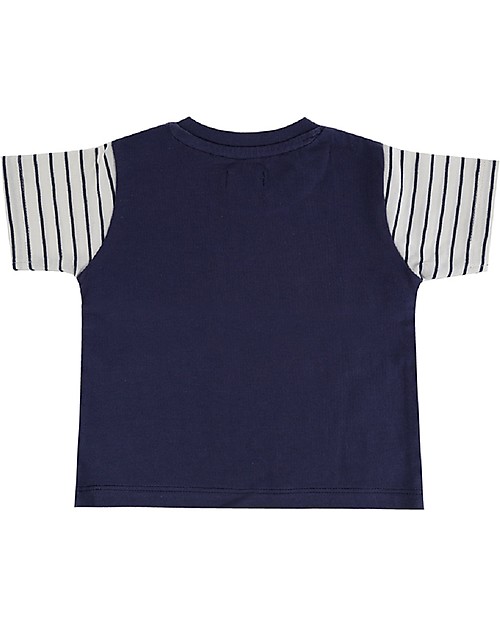 Lilly+Sid Completo Baby 3 Pezzi T-shirt+Pantaloncini+Bavaglino - Pesciolini - 100% cotone bio Pantaloni Corti