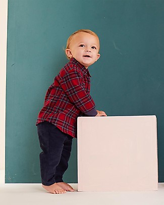 Lilly+Sid Completo Bimbo Camicia e Pantaloni - Quadri - 100% cotone bio Camicie