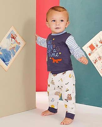 Lilly+Sid Completo Bimbo Maglia e Pantaloni - Once Upon a Time - 100% cotone bio Tutine Lunghe Senza Piedi