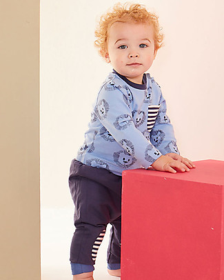 Lilly+Sid Completo Bimbo Maglia e Pantaloni Reversibili - Leone - 100% cotone bio Tutine Lunghe Senza Piedi