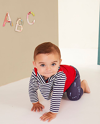 Lilly+Sid Completo Felpato Maglia + Pantaloni + Bavaglio - Marks - 100% cotone bio Tutine Lunghe Senza Piedi