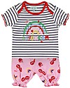 Lilly+Sid Completo T-shirt e Pantaloncini - Ciliegie/Righe - 100% Cotone Bio Completi e Set