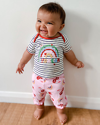 Lilly+Sid Completo T-shirt e Pantaloncini - Ciliegie/Righe - 100% Cotone Bio Completi e Set