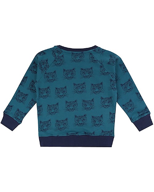 Lilly+Sid Felpa Maniche Lunghe Ghepardo - Carta di Zucchero - 100% cotone bio Felpe