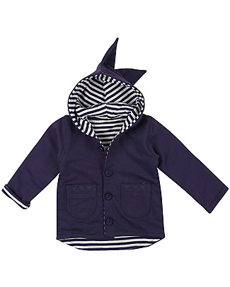 Lilly+Sid Felpa Reversibile Cappuccio Dinosauro - 100% Cotone Bio Giacche