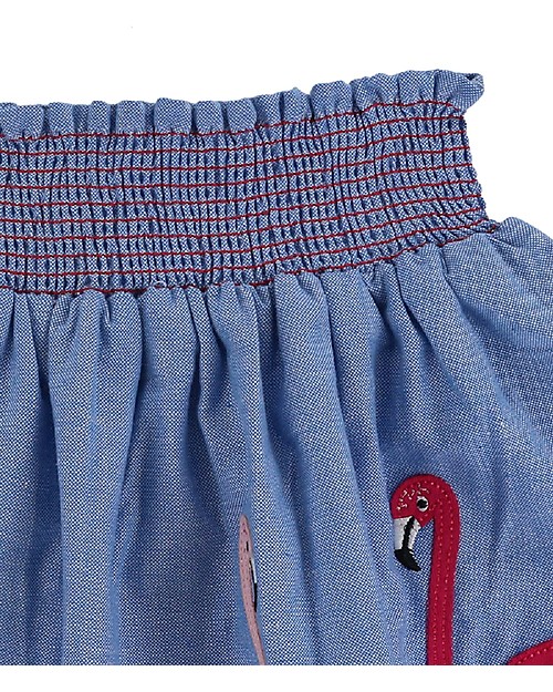 Lilly+Sid Gonna Corta Bimba con Applique - Fenicotteri - 100% cotone bio Gonne_
