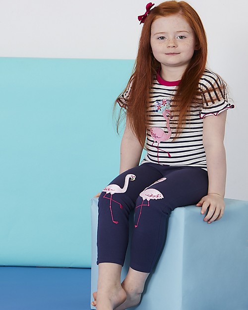 Lilly+Sid Leggings 3/4 Bimba - Fenicotteri - 100% cotone bio Leggings