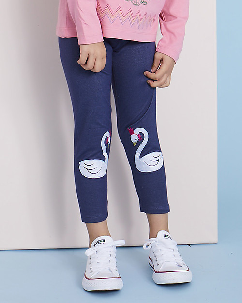 Lilly+Sid Leggings Bimba a 3⁄4, Cigno - 100% Cotone bio Leggings