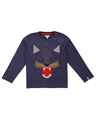 Lilly+Sid Maglia a Maniche Lunghe - Lupo - 100% cotone bio Maglie Manica Lunga