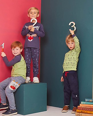 Lilly+Sid Maglia a Maniche Lunghe - Lupo - 100% cotone bio Maglie Manica Lunga