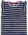 Lilly+Sid Maglia a Ondine con Volant - Blu/Panna - 100% cotone bio T-shirt