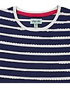 Lilly+Sid Maglia a Ondine con Volant - Blu/Panna - 100% cotone bio T-shirt