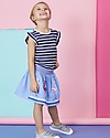 Lilly+Sid Maglia a Ondine con Volant - Blu/Panna - 100% cotone bio T-shirt