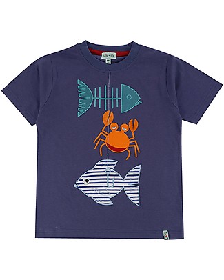 Lilly+Sid Maglia Maniche Corte con Applique Good Catch - 100% cotone bio T-Shirt e Canotte