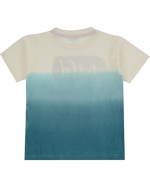 Lilly+Sid Maglia Maniche Corte Dip Dye - Wild Tiger - Azzurro - 100% cotone bio T-shirt