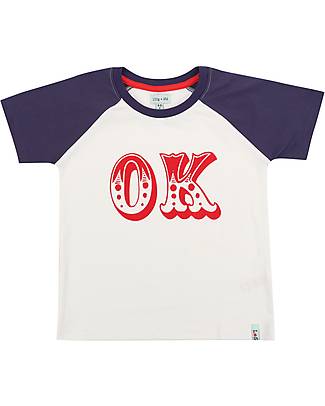 Lilly+Sid Maglia Maniche Corte - Ok - 100% Cotone Biologico GOTS T-shirt