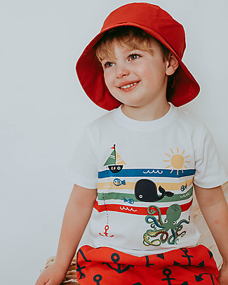 Lilly+Sid Maglia Maniche Corte - Retro - 100% Cotone bio T-Shirt e Canotte