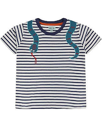 Lilly+Sid Maglia Maniche Corte Snake Charmer - 100% cotone bio T-Shirt e Canotte