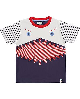 Lilly+Sid Maglia Maniche Corte - Squalo - 100% Cotone Biologico GOTS T-shirt