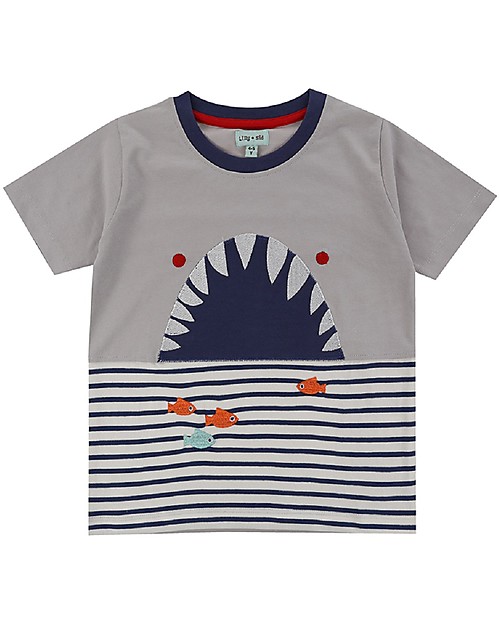 Lilly+Sid Maglia Maniche Corte Squalo Shy Shark - 100% cotone bio T-shirt