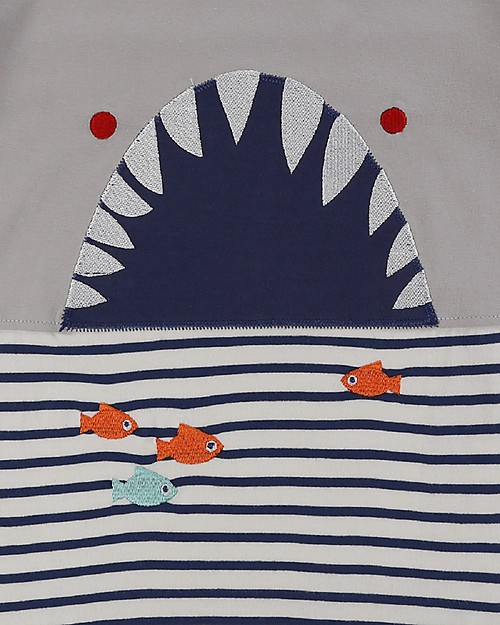 Lilly+Sid Maglia Maniche Corte Squalo Shy Shark - 100% cotone bio T-shirt