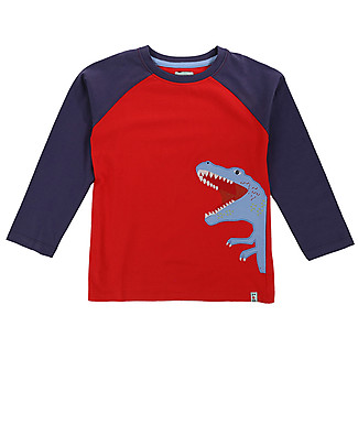 Lilly+Sid Maglia Maniche Raglan - Dinosauro - 100% cotone bio Maglie Manica Lunga