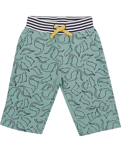 Lilly+Sid Pantaloncini Corti - Dinosauri - Azzurri - 100% Cotone Bio GOTS  unisex (bambini)
