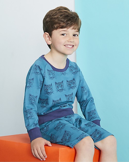 Lilly+Sid Pantaloni Corti in Felpa Ghepardo - Carta di zucchero - 100% cotone bio Pantaloni Corti